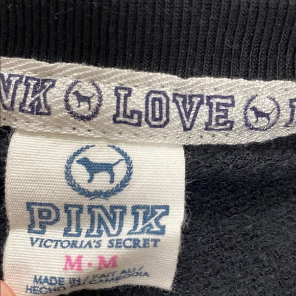 PINK Victoria’s Secret Black Crewneck Sweatshirt - Picture 4 of 5